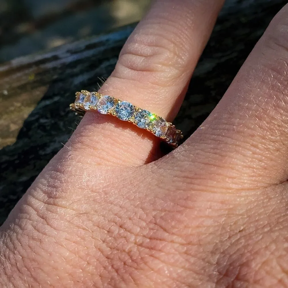 14k Gp Men's Eternity Band Ring